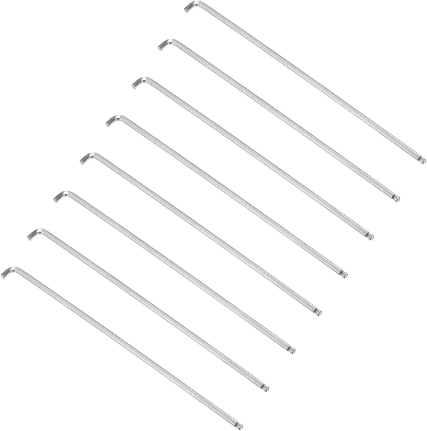 uxcell 8pcs 2.5mm Ball End Hex Key Wrench, Metric L Shaped Long Arm S2 Steel Spanner for Bikes Furniture Repair
