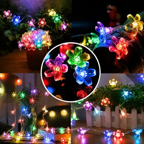 MoonlitDreams 10M 36LED Multicolor Silicon Flower String Lights - Image 5