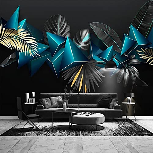 Autocollant mural feuilles aquarelles 200x100cm pour déco de salon