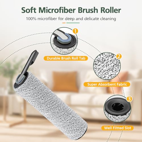 Image of 2+4 Pack S5 / S5 Pro Brush Roller and HEPA Filter Set Compatible with Tineco Floor ONE S5 / Floor One S5 Pro Cordless Wet Dry Vacuum Cleaner, 2 Brush Roller + 4 HEPA Filter(Not FIT iFLOOR 5 / S5 Combo)
