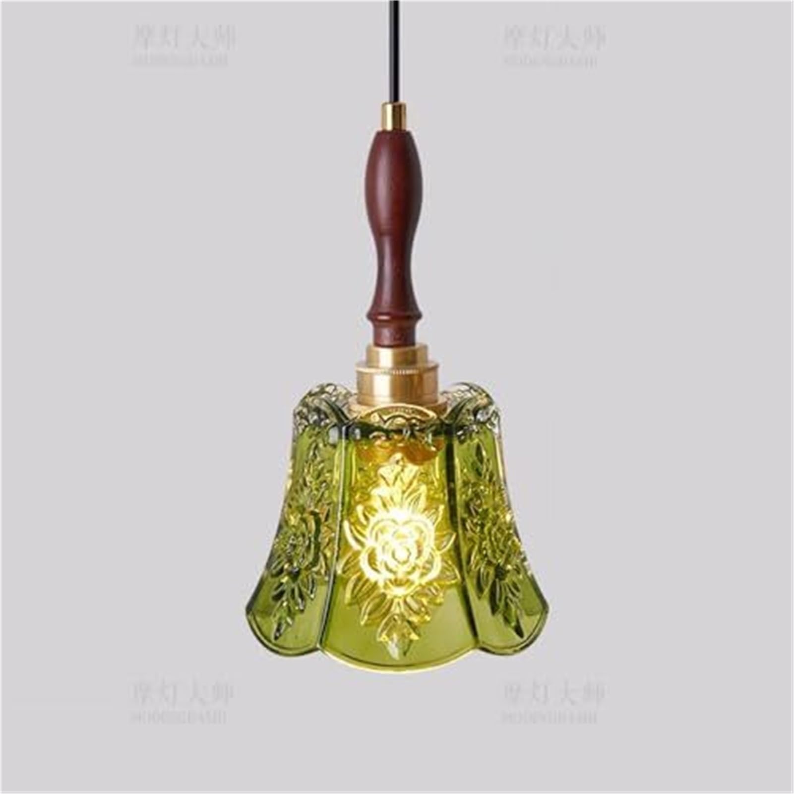 KBUUKYYXouy Thickened Glass Scandinavian Geometric E27 Adjustable Pendant Lamp Chandelier Hanging Lighting Ceiling Fixture Classic for Bedroom Kitchen Island Study(Green)