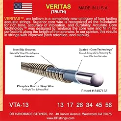DR String VTA-13 Veritas Jeu de cordes pour guitare acoustique - Les Beatles, Paul McCartney, John Lennon, RIngo Starr, George Harrison DR String VTA-13 Veritas Jeu de cordes pour guitare acoustique – Image 3