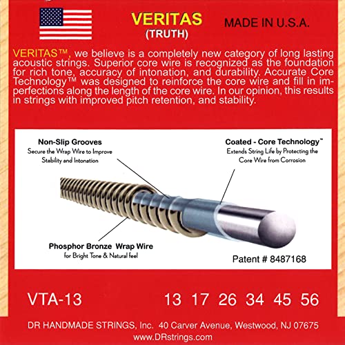 DR String VTA-13 Veritas Jeu de cordes pour guitare acoustique - Les Beatles, Paul McCartney, John Lennon, RIngo Starr, George Harrison DR String VTA-13 Veritas Jeu de cordes pour guitare acoustique – Image 4