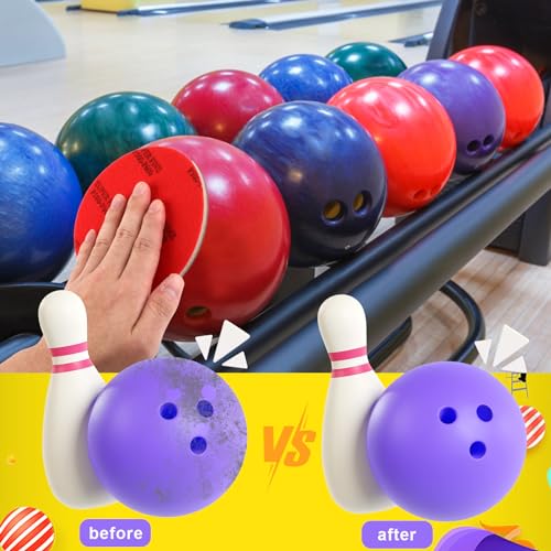 PEUTIER 8 Stück Bowlingball Schleifpads mit 8 Arten von Körnungen, 12,5cm Bowlingball Polierpads Bowling Abralon Schleifpads Oberflächenerneuerungsset Bowling Zubehör (Rot)