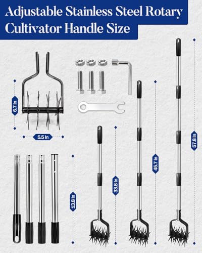 Cultivador Manual Joyhalo para Jardín con Mango Ajustable miniatura 2