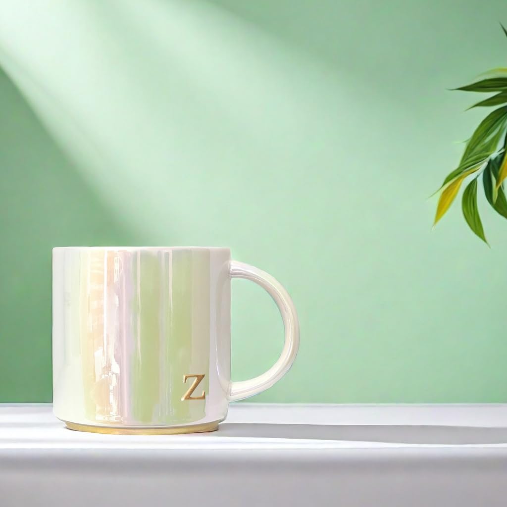 COLLECTIVE HOME - Taza de café de cerámica, tazas galvanizadas coloridas, letras minúsculas personalizadas en relieve, acabado multicolor brillante, ideal para regalos únicos, (z)