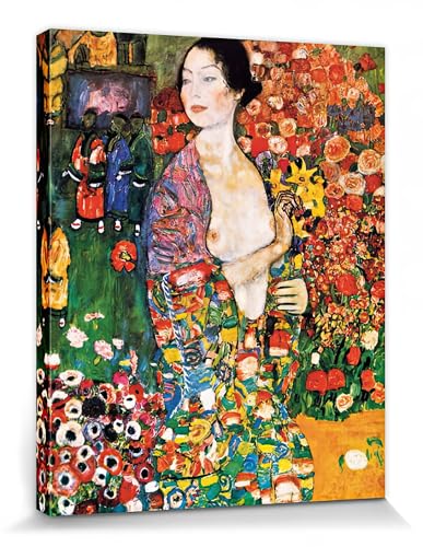 1art1 Gustav Klimt Poster Impression sur Toile La Danseuse, 1916 Affiche Murale XXL Encadrée | Tendue sur Cadre en Bois | Tableau 50x40 cm