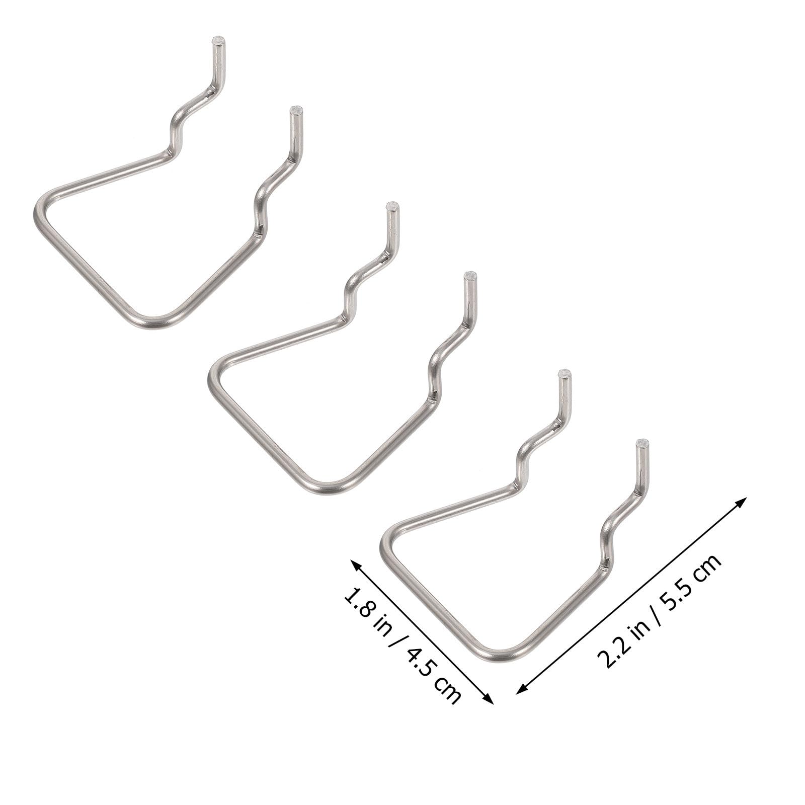 Gancho Ocupa Poco Espacio para de Acero Inoxidable Tablero Perforado 12 Piezas, Fácil de Instalar y Adecuado para Exhibir Herramientas y Cables de Extensión