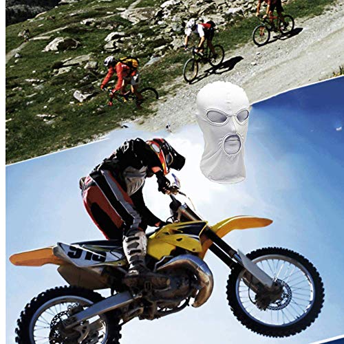 Image of 3 Hole Full Face Mask, Women Men Thin Balaclava Face Mask for Motorcycle Bike Hunting Cycling Cap Ski