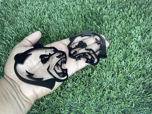 Image of Pair Set Angry Panda Emblems 3D Badge Customized Decal Sticker Fit for Universal Car Truck Motorcycles (Black)
