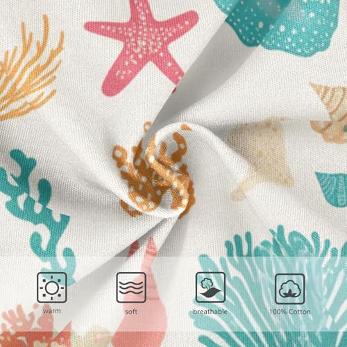 KLL Seashells Corals Alga and Starfishes Toddler Boys Comfort Briefs Breathable Children Undies3