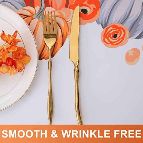 Homing Thanksgiving Pumpkins Fall Rectangle Tablecloths - Polyester Fabric Table Cloth For Harvest Decorations, Party And Family Gatherings - 60" X 84" #TOP3