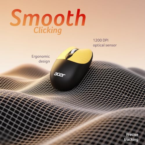 Image of Acer Cuteo Wireless Keyboard and Mouse Combo | 2.4GHz Wireless USB Receiver | Retro Round Keycaps | 1200 DPI Optical Mouse | Plug & Play Compact Design for PC, Laptop, Office & Home Use | Black