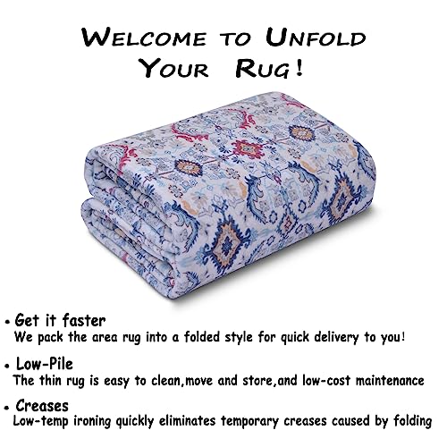 Washable Hallway Runner Rug 2X7,Boho Area Rugs Non Slip Runners For Hallways Kitchen,Persian Vintage Farmhouse Bathroom Non Skid Floor Carpet Runner Throw Rugs For Entryway Bedroom,Blue #TOP7