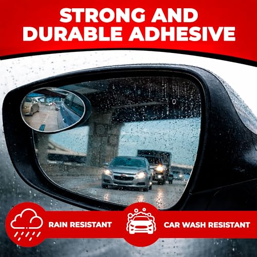 Image of Blind Side Mirrors for the Car - Convex Semi Oval HD Glass, 2-Pack