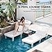 WACASA Outdoor Chaise Lounge Chairs Set of 2, Oversized Lounge Chairs with 5-Level Adjustable Backrest & Cup Holder, Resin Waterproof Pool Lounge Chair for Poolside, Patio, Beach, Yard, White