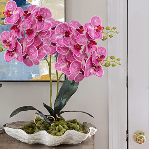 30 Inch Fuchsia Orchids Artificial Flowers Real Touch Phalaenopsis Spray Artificial Orchid Stems With 12 Flowers Fake Moth Tall Faux Flowers Arrangement For Home Decor, Party Wedding Decoration #TOP2