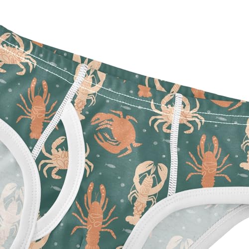 Boys' Underwear Cotton Little Boys Crabs Lobsters Briefs Soft Toddler Underwear 2T-8Y4