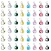 Kissitty 80-Piece Transparent Crackle Glass Drop Beads 8 Colors Handmade Dangle Glass Charms with Bead Cap for DIY Jewelry Making