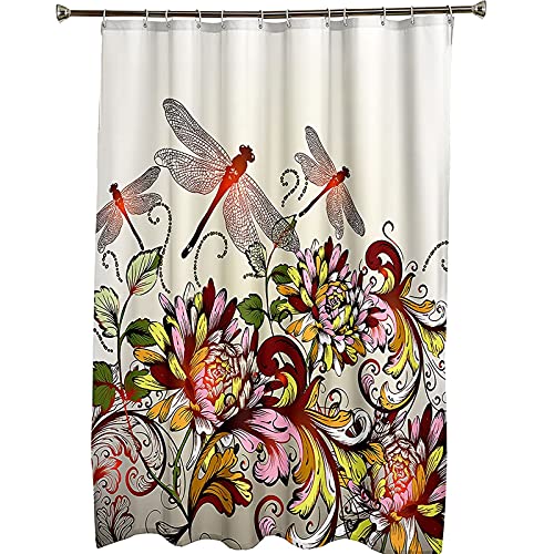 Rideau douche 180x200cm polyester imperméable multicolore fleuri KnSam - 6