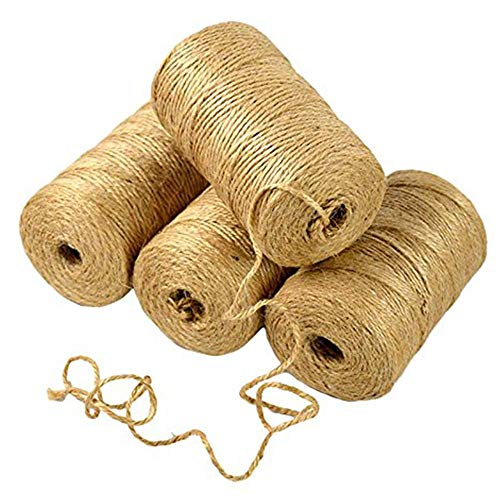 Art Shows 4Pcs（1312 Foot） Natural Jute Twine,Arts and Crafts Jute Rope Industrial Packing