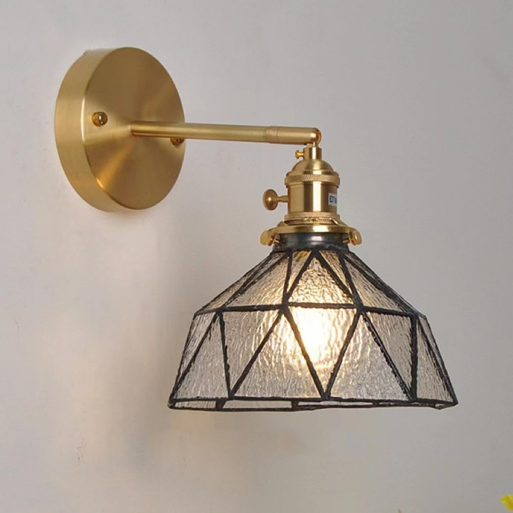 Aplique de Pared para Interiores, Dormitorio, Pasillo, vidrieras Vintage, Brazo Ajustable, lámpara Industrial Retro para Sala de Estar, Comedor.