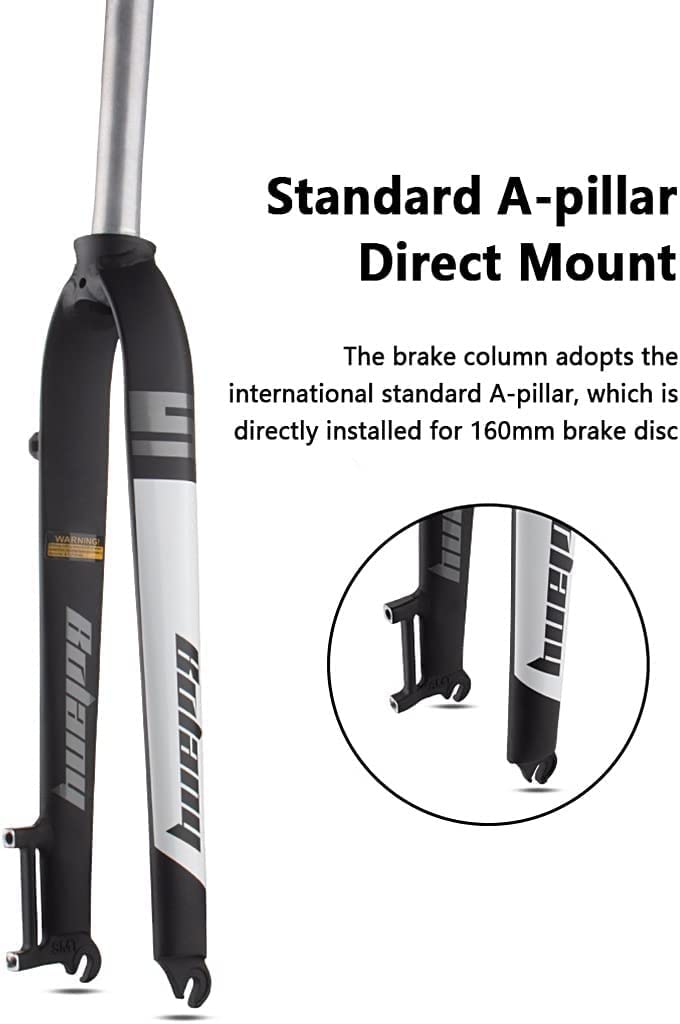 Fourche Avant De Vélo 26/27.5/29 "1-1/8", Pneumatique 2.35", Frein À Disque Rigide VTT Vélo Fourche en Alliage D'aluminium Accessoires De Vélo