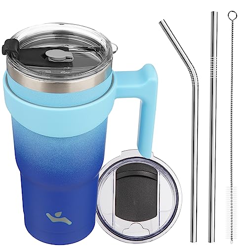 Image of Konokyo 20 oz Tumbler with Handle and Straw, Insulated Travel Mug