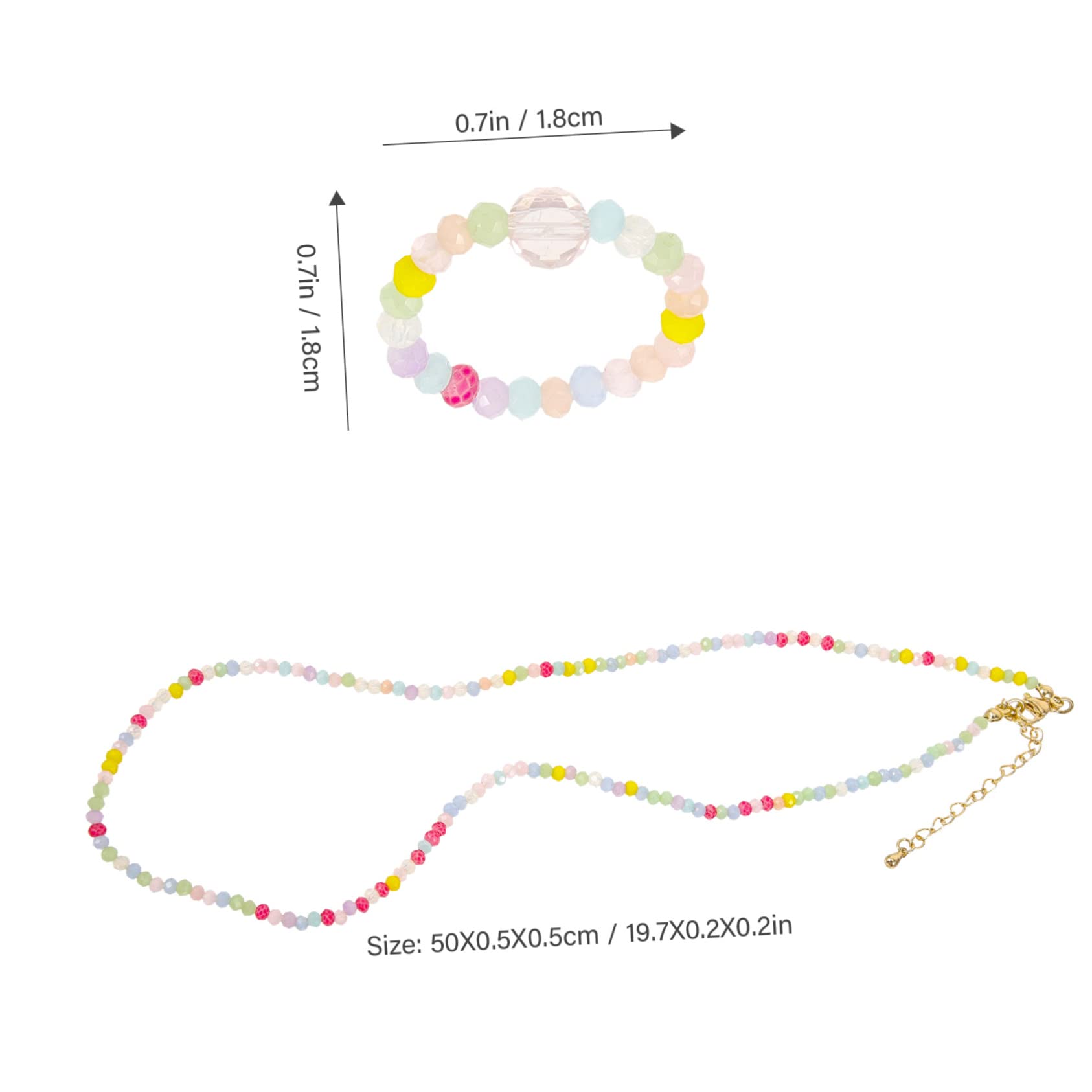 Holibanna Fashion Trendy Necklace Charms Set Bead Jewelry for Women Beaded Choker Necklace Ring Lightweight and Durable