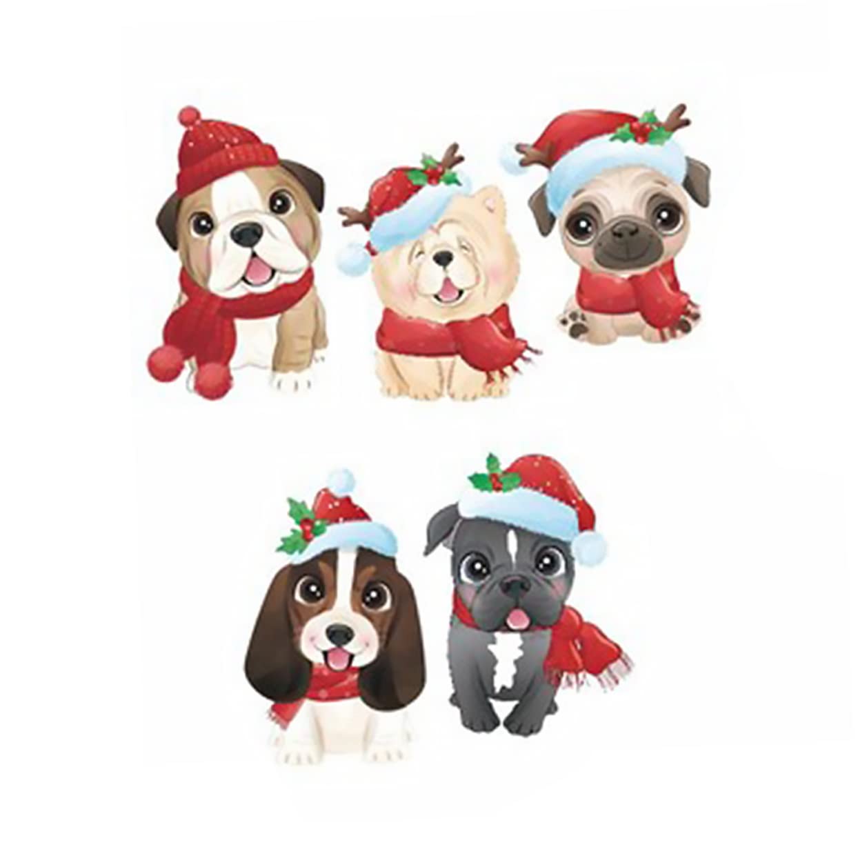 BESTOYARD 4fogli Adesivi Natalizi Per Vetrine Decorazioni Per Finestre Con Cani Carini Facili Da Applicare e Rimuovere Perfetti Per Creare Atmosfera Festiva Casa Durante Natale