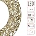 Leuchtring 30 cm mit Goldband umwickelt warm weiß mit Timer - 20 LED - Weihnachts Dekoleuchte zum Hängen Batterie betrieben - Weihnachten Stimmungslicht Advent Deko Ring beleuchtet