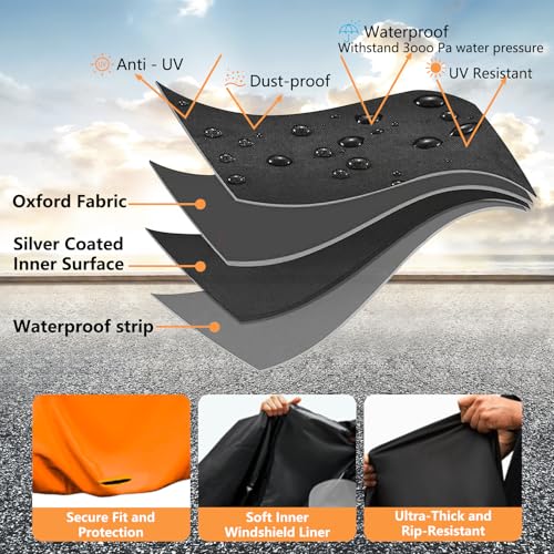 Image of 420D Motorcycle Cover for Various Sports, CBR 600 /1000 RR 500R /650R /1000R Ninja 500 400 Z900 Zx6r R1 R3 R6 GSXR Z400 S1000R YZF-R1 Outdoor Waterproof All-Weather Protection Sport Bike Cover