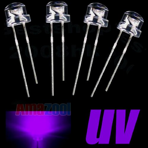 50 pcs 5mm Ultra Violet Straw hat LED Wide Angle Light