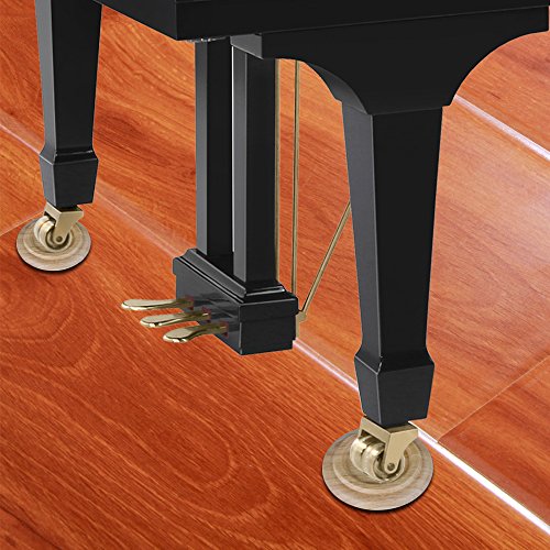 Solid Wood Grand Piano Caster Cups,Set Of 3 Piano Casters Floor Protectors Piano Leg Coasters Furniture Leg Pads Protection W/Eva Anti-Slip & Anti-Noise Foam Mat, For Hardwood Floor Protectors #TOP6