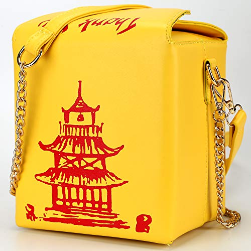 Image of Tower Print Crossbody Shoulder Bag,Pu Chinese Takeout Box Totes Purse for Women | Tower Print