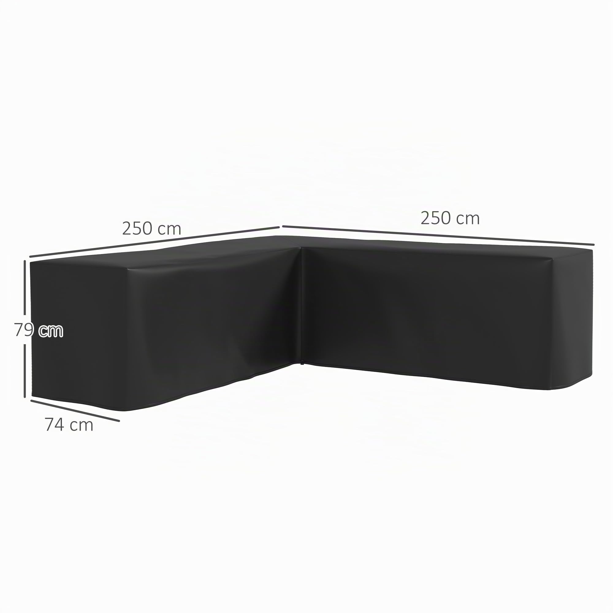 Outsunny Housse de Protection Étanche d'Angle 250L x 250l x 79H cm Noir