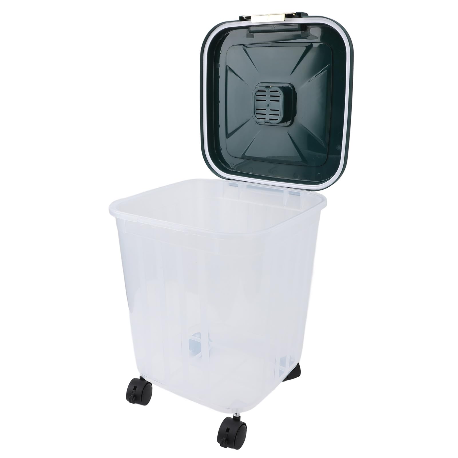Cryfokt Contenedor para Almacenamiento de Arroz de Gran Capacidad con Sello Hermético y Ruedas Giratorias para Facilitar el Transporte, Ideal para Cocina y Comedor (Pequeña)