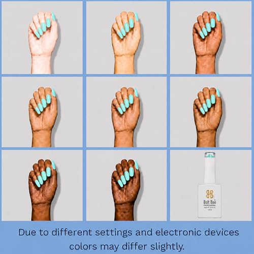 Image of Bolt Bee Mint Blue Color Gel Nail Polish Soak Off UV Gel DIY at Home 15ML Manicure Salon Nail Art