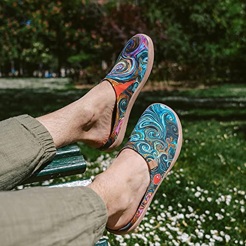 Uin Men's Mules Slipper Loafers Lightweight Comfort Mules Walking Casual Clogs Household Slip Ons Art Painted Travel Shoes Starry Night (9) #TOP2