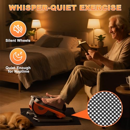 Image of Mini Under Desk Elliptical Low Impact Electric Leg Exerciser As Seen on TV While Sitting for Seniors with Non-Slip Mat Quiet & Portable for Home and Office