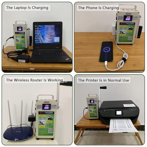 Generador de manivela, 150W, cargador manual de emergencia para camping y carga de teléfono miniatura 2