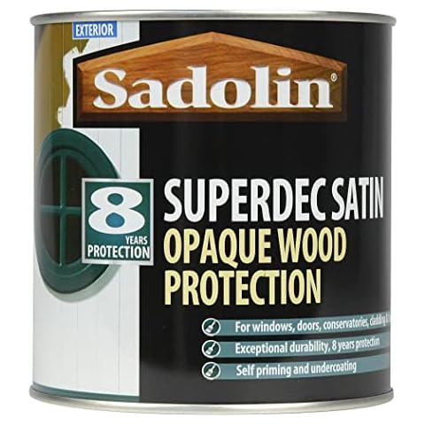 Sadolin Superdec Satin Opaque Wood Protection Super White 1 Litre Cover