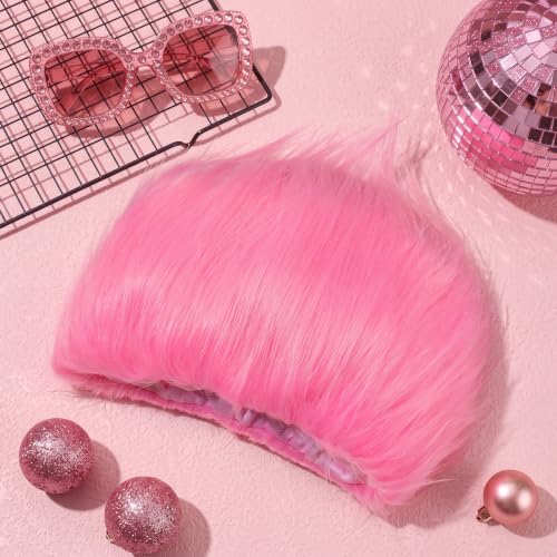 Image of Geyoga 1 Pcs Funny Wig Crazy Hair for Halloween Party,Light Pink