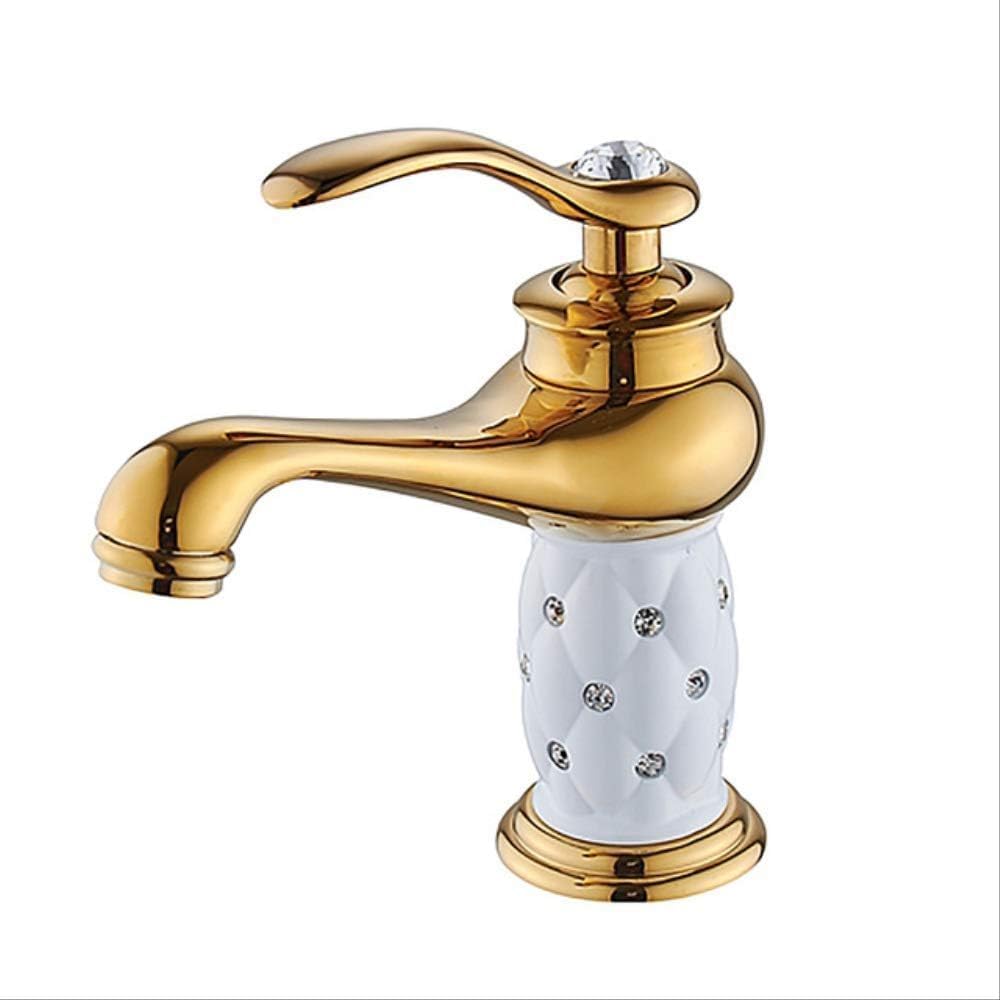 Xazlbiw B-Gold Bathroom Faucet Antique Bronze Finish Brass Basin Sink Solid Faucets Single Handle Water Mixer Taps Bath Crane