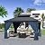 Kurapika 12' x 14' Hardtop Gazebo, Outdoor Metal Gazebo with Galvanized Steel Double Roof Canopy, Curtain and Netting, Aluminum Permanent Pavilion Gazebo for Patio, Backyard, Lawn, Navy Blue