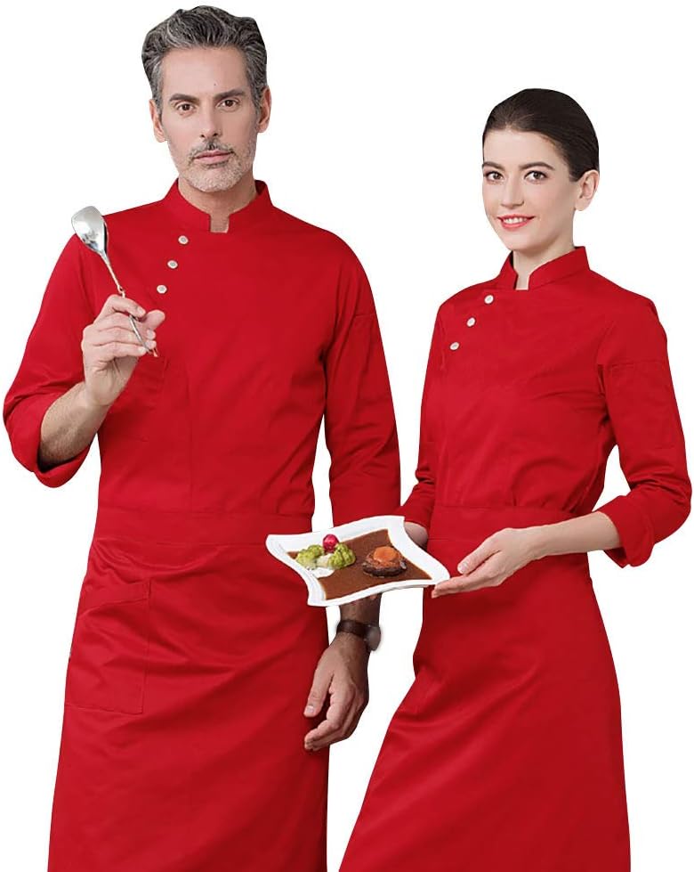 Nanxson Unisex Chef Coat Men's Long Sleeve Chef Jacket Restaurant Kitchen Cooking Chef Uniform CFM0057 - Image 4