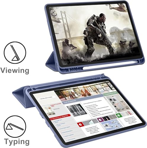 Image of ProElite Smart Case for iPad (A16) 11th /10th Generation (2025 /2022) [Auto Sleep /Wake Cover] [Left Side Pencil Holder] [Soft Flexible Case] Recoil Series - Marble Purple