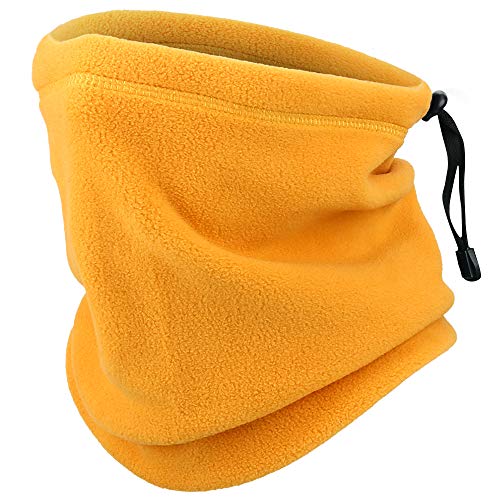WTACTFUL Windproof Polar Fleece Neck Warmer Scarf Face Mask Cover Bandana Neck Gaiter Thermal for Cold Weather Keep Warm Gear Winter Outdoor Running Snowboard Skiing Skateboard Cycling Hunting Yellow