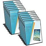 MaxGear Fall Resistant Sign Holders, Upgraded Acrylic Sign Holder 8.5x11 Slant Back Sign Holders...