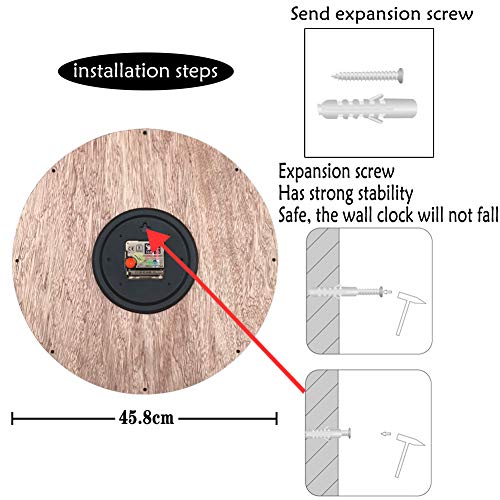 Westzytturm Rustic Wall Clock 18 Inch Farmhouse Wooden Clock Battery Operated Large Wood Wall Clock With Roman Numerals Decorative Wall Clock For Living Room,Kitchen,Office,Bedrooms (Blue) #TOP4